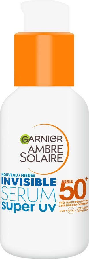 Garnier Ambre Solaire Invisible Super UV SPF 50+ Serum Ultralichte Zonbescherming en Serum in Eén 30ml