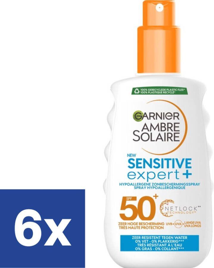 Garnier Ambre Solaire Protection SPF50+ Sensitive Expert 6 x 200 ml