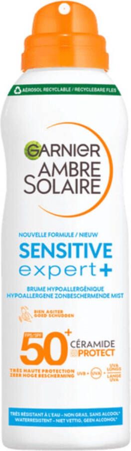 Garnier Ambre Solaire Sensitive Expert+ Beschermende Mist Spray SPF 50+ 2x 150 ml Voordeelverpakking