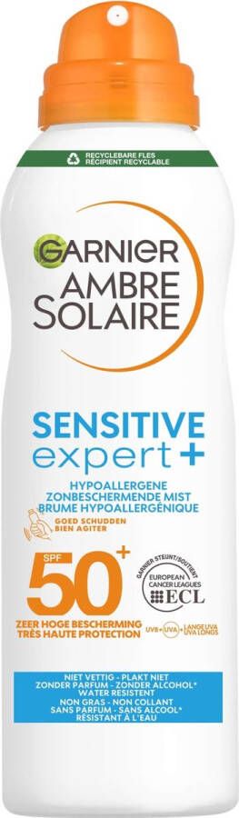 Garnier Ambre Solaire Sensitive Expert+ Beschermende Zonnebrand Mist Spray SPF50+ 200ml