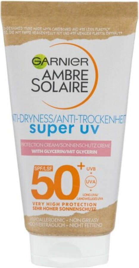 Garnier Ambre Solaire Sensitive Expert+ Gezichtscrème SPF50 50 ml Zonnebrand met hoge bescherming