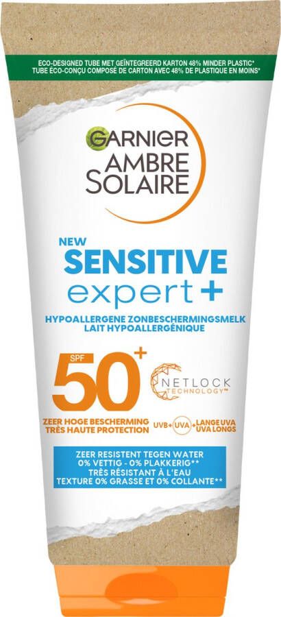 Garnier Ambre Solaire Sensitive Expert + Cardboard Tube Zonnebrand melk SPF 50+ 200 ml