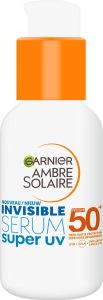 Garnier Ambre Solaire Super UV Onzichtbaar Zonbeschermingsserum SPF 50+ – Zonnebrand Serum met Ceramide Protect 30ml