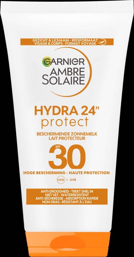 Garnier Ambre Solaire zonnebrandmelk Reisformaat met karitéboter SPF 30 Zonnebrand voor Gezicht en Lichaam 50ml