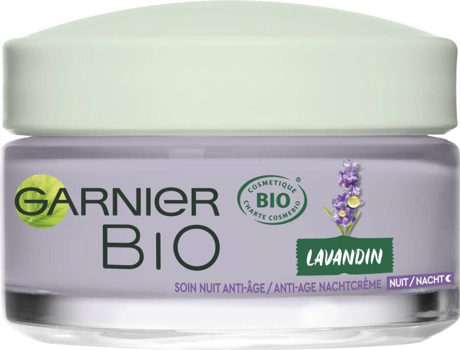 Garnier Bio Anti-Age Lavendel Nachtcrème 50 ml Biologische anti-rimpel nachtcrème voor ieder huidtype