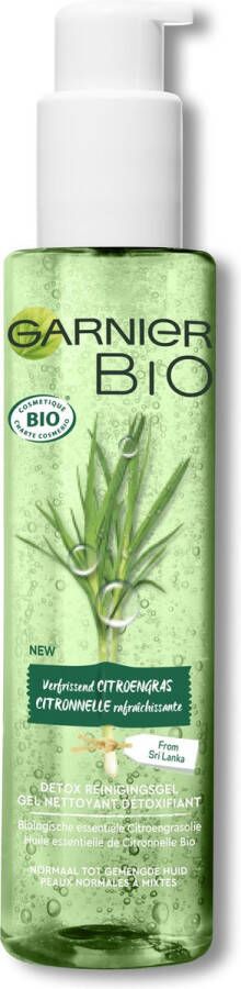 Garnier Bio Reinigingsgel Verfrissende Citroengras Normaal tot gemengde huid 150 ml Detox Gezichtsreiniging