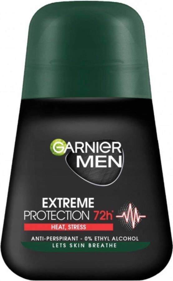 Garnier Men Extreme Protection Deodorant Roll-On Anti Transpirant Deodorant Roller Heren met 72u Bescherming Deodorants 50 ml