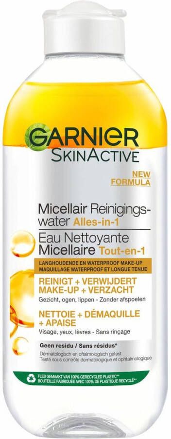 Garnier Face SkinActive Micellair Reinigingswater Waterproof Make-up 6 x 400ml – Voordeelverpakking