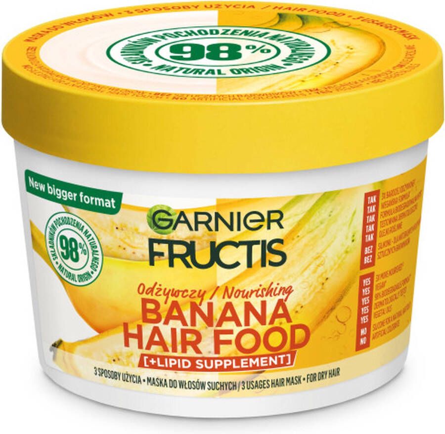 Garnier Fructis Banana Hair Food Voedingsmasker voor droog haar 400ml