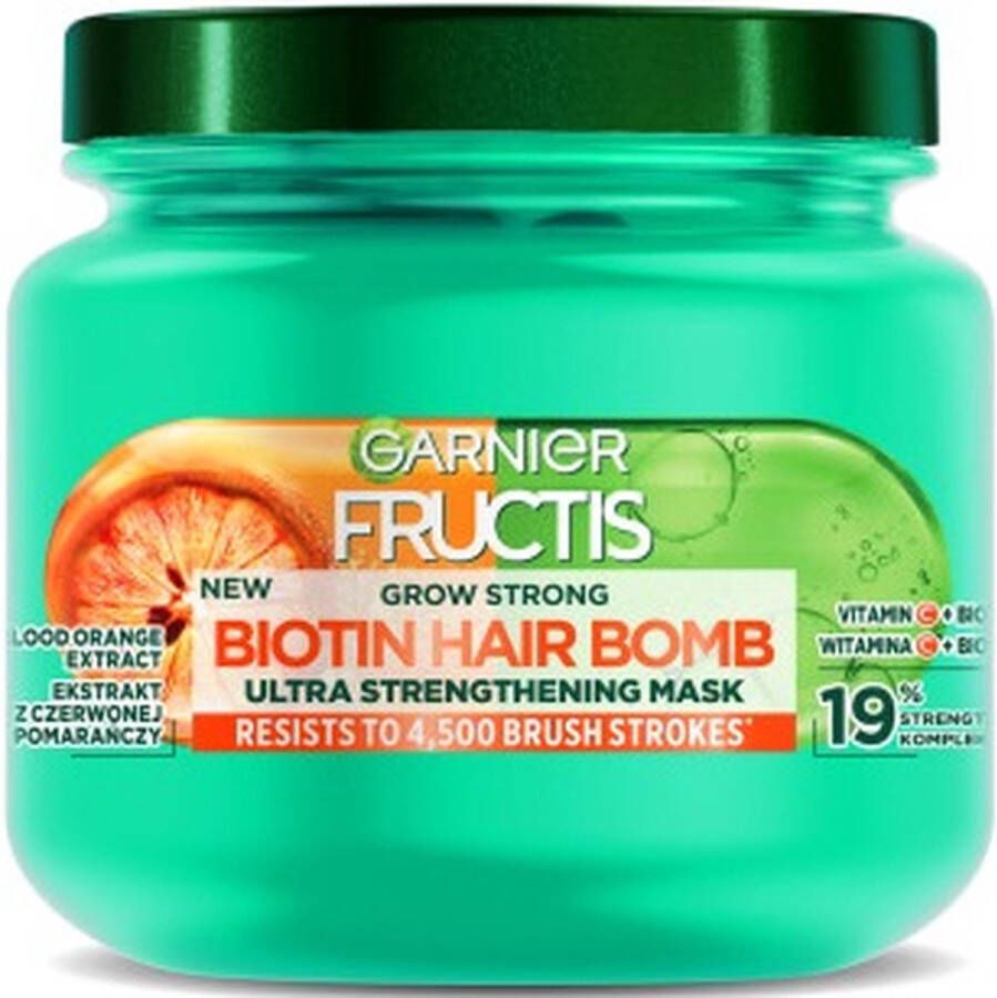 Garnier Fructis Grow Strong Biotin Hair Bomb versterkend haarmasker 320ml