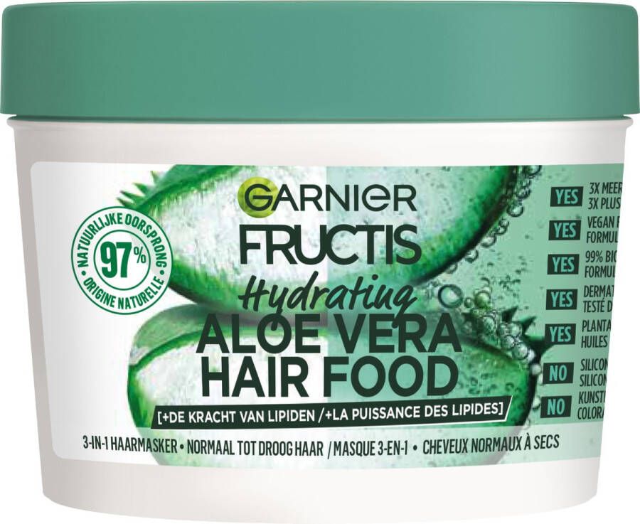 Garnier Fructis Hair Food Aloë Vera Hydraterend 3-in-1 Haarmasker Normaal Tot Droog Haar 400ml