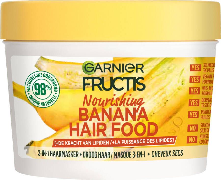 Garnier Fructis Hair Food Banana 3-in-1 Voedend Haarmasker Droog Haar 400ml
