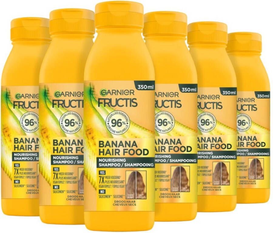 Garnier Fructis Hair Food Banana Nourishing Shampoo Voordeelverpakking Droog haar 6 x 350ml