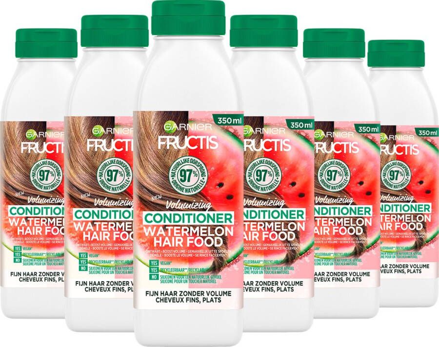 Garnier Fructis Hair Food Watermelon Revitaliserende Conditioner Voordeelverpakking Futloos Haar 6 x 350ml