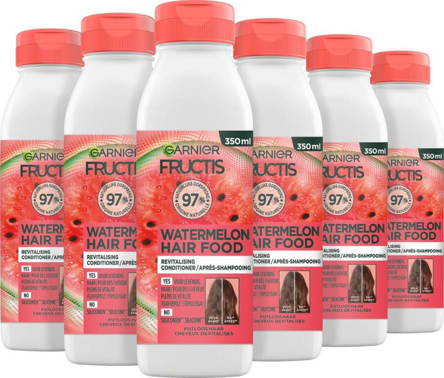 Garnier Fructis Hair Food Watermelon Revitaliserende Conditioner Voordeelverpakking Futloos Haar 6 x 350ml