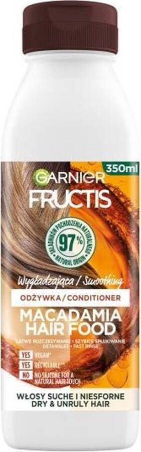 Garnier Fructis Macadamia Hair Food gladmakende conditioner voor droog en weerbarstig haar 350ml