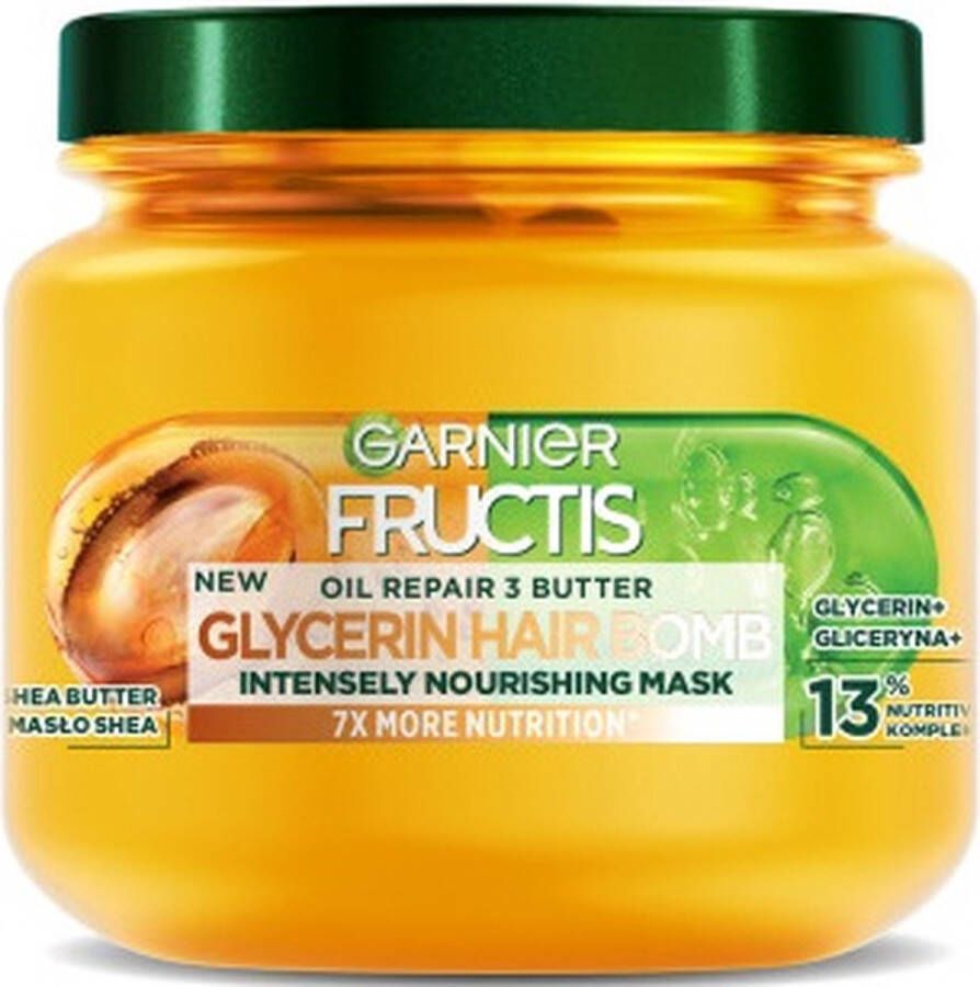Garnier Fructis Oil Repair 3 Butter Glycerin Hair Bomb voedend haarmasker 320ml
