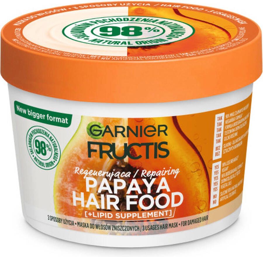 Garnier Fructis Papaya Hair Food regenererend masker voor beschadigd haar 400ml