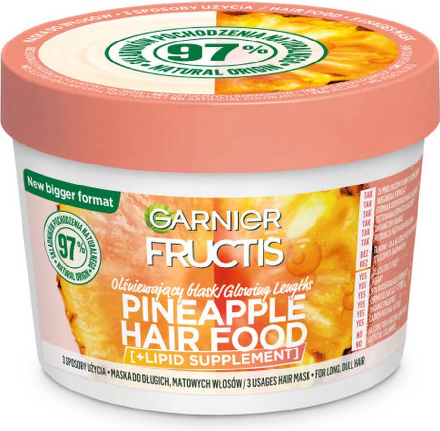 Garnier Fructis Pineapple Hair Food masker voor lang en dof haar 400ml