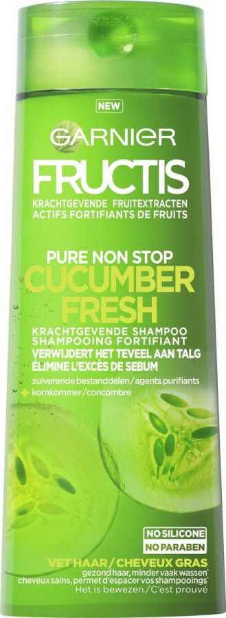 Garnier Fructis Pure Strong Cucumber Shampoo 250ml Haar dat snel vet wordt