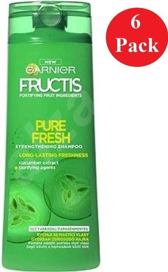 Garnier FRUCTIS XL Shampoo Pure Fresh Strengthening 6 x 400ML Voordeelpakket Verrijkt met Vitamines
