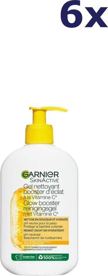 Garnier 6x SkinActive Reinigingsgel Vitamine C Glow Booster 250ml