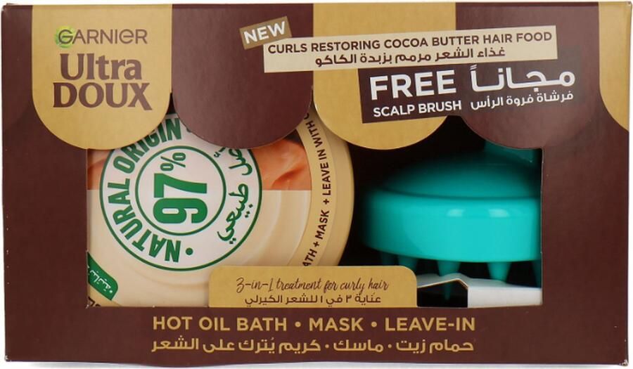 Garnier Ultra Doux Curls Restoring Cocoa Butter Hair Food Cadeauset 390 ml