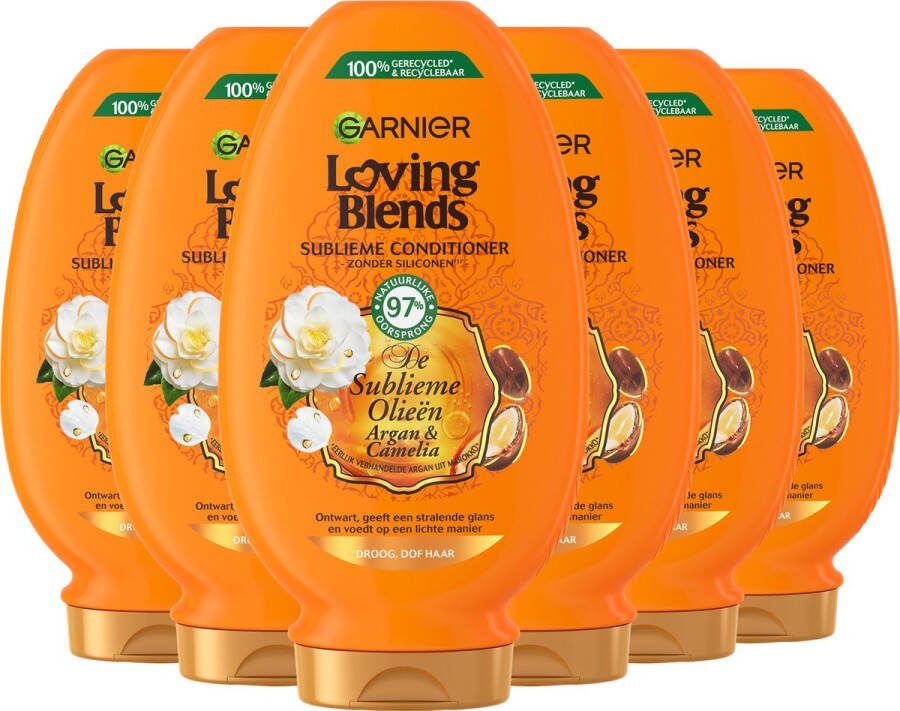 Garnier Loving Blends Argan & Camelia Olie Sublieme Conditioner Voordeelverpakking Droog & Dof Haar 6 x 250ml