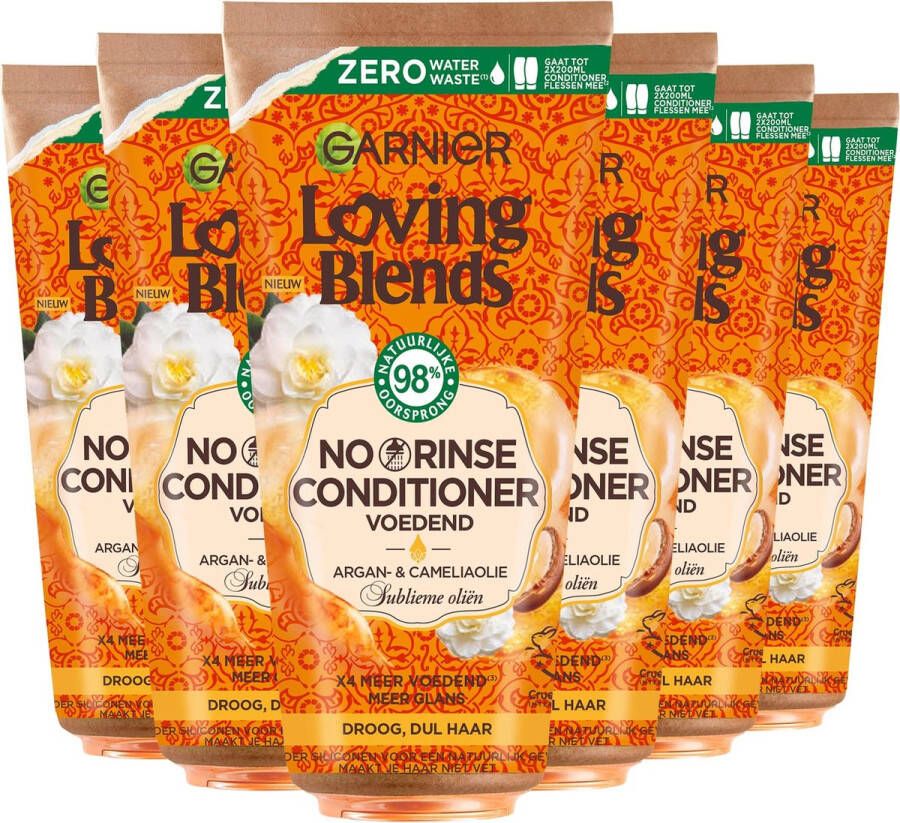 Garnier Loving Blends Argan & Cameliaolie Sublieme No Rinse Conditioner Voordeelverpakking Droog & Dof Haar 6 x 200ml