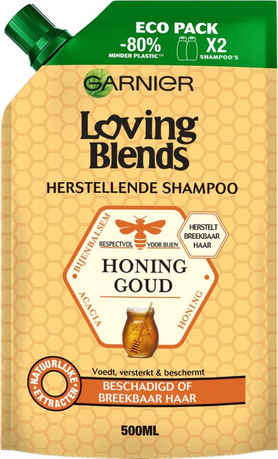 Garnier Loving Blends Honing Goud Herstellende Shampoo Ecopack Beschadigd Breekbaar Haar 500ml