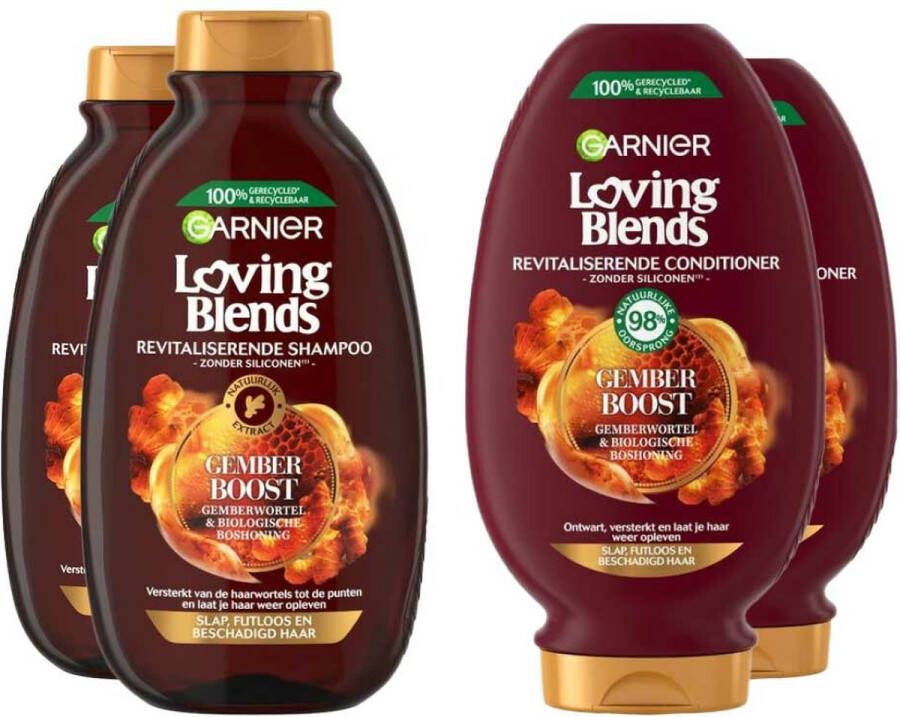 Garnier Loving Blends Gember Boost Shampoo 2x 300 ml & Conditioner 2x 250 Pakket