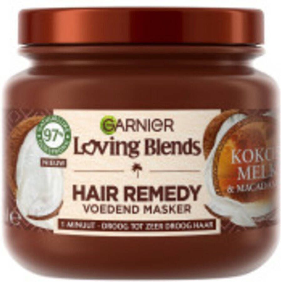Garnier Loving Blends Kokosmelk & Macadamia Hair Remedy Haarmasker Voordeelverpakking Voedend Masker Voor Normaal Tot Droog Haar 6 x 340ml