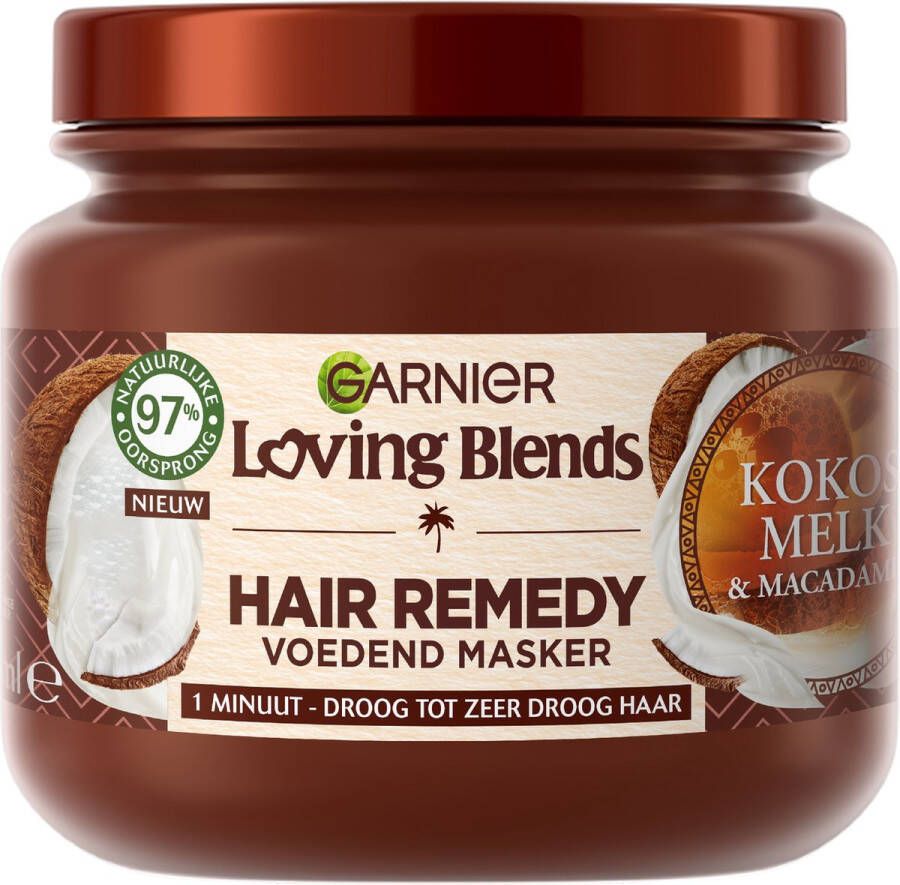 Garnier Loving Blends Hair Remedy Haarmasker Kokosmelk & Macadamia Voedend masker voor normaal tot droog haar 340 ml