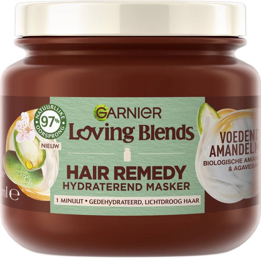 Garnier Loving Blends Hair Remedy Haarmasker Voedende Amandelmelk Hydraterend masker voor dedehydrateerd lichtdroog haar 340 ml