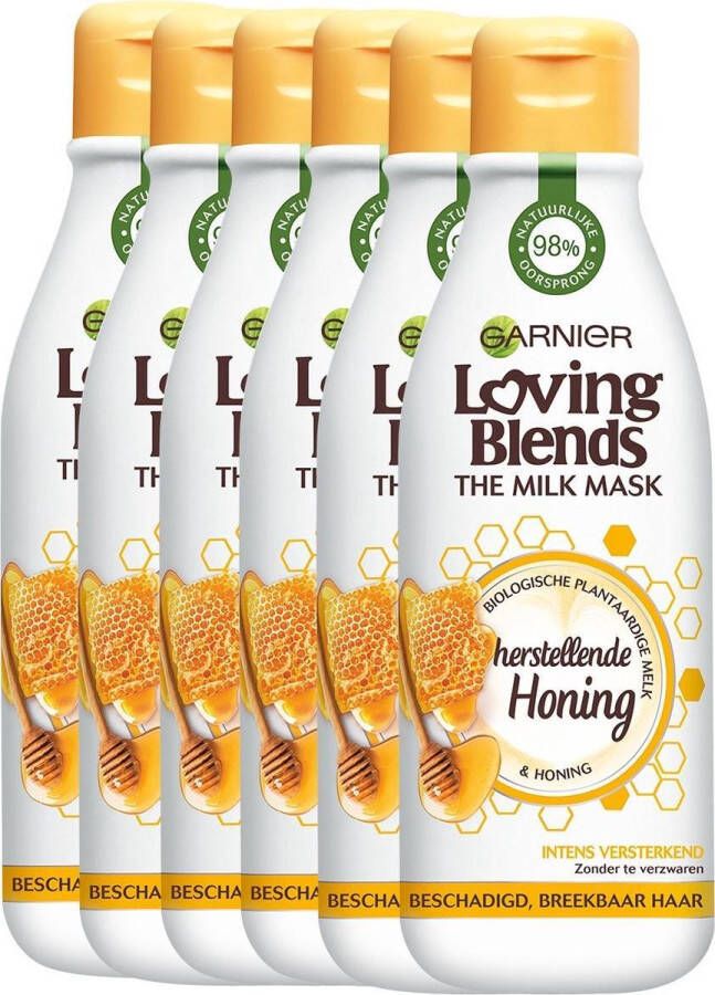 Garnier Loving Blends Milk Mask Honing Haarmasker 6 x 250 ml Voordeelverpakking