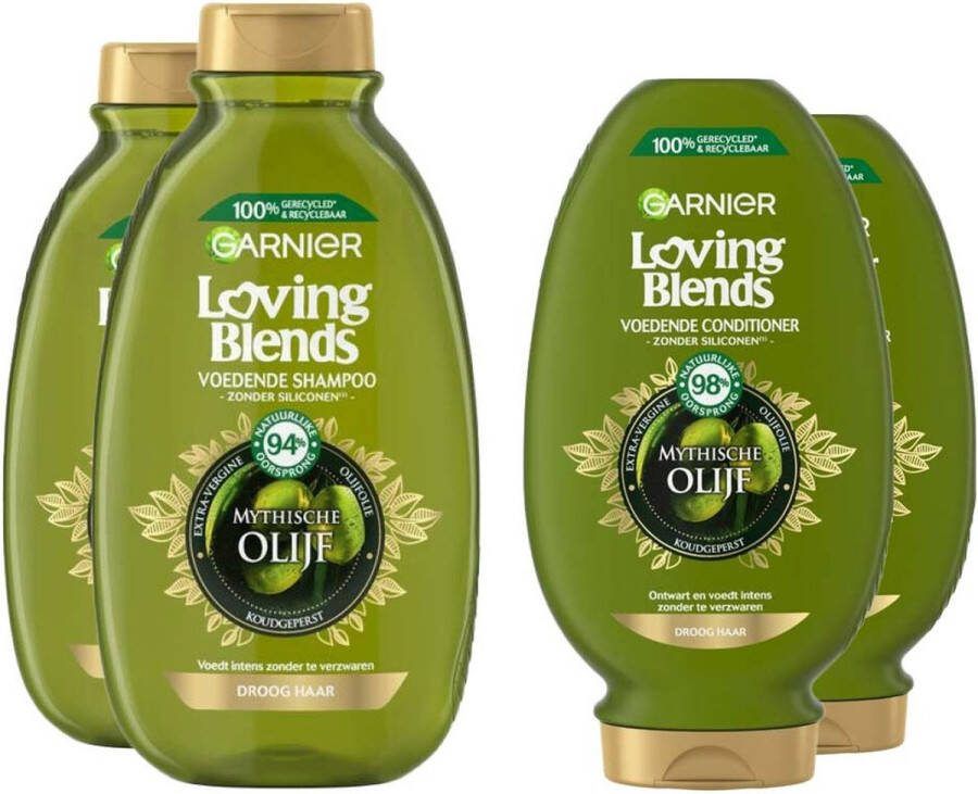 Garnier Loving Blends Mytische Olijf Shampoo 2x 300 ml & Conditioner 2x 250 ml – Pakket