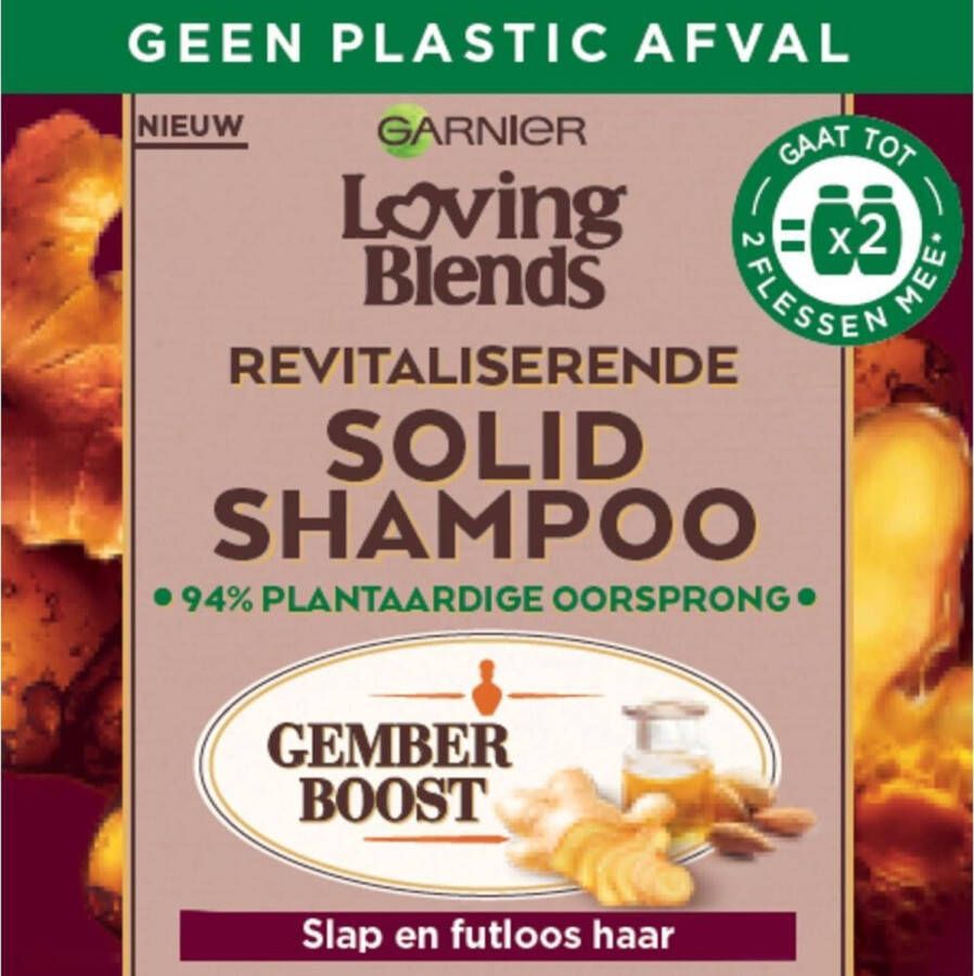 Garnier Loving Blends Revitaliserende Solid Shampoo Bar Gember 12 stuks Voor Slap en Futloos haar