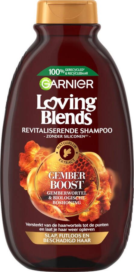 Garnier Loving Blends Gember Boost Revitaliserende Shampoo Slap Futloos & Beschadigd Haar 300ml