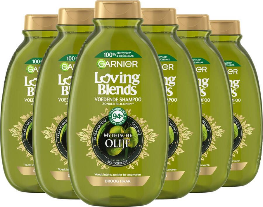 Garnier Loving Blends Mythische Olijf Intens Voedende Shampoo Voordeelverpakking Gevoelig tot Zeer Droog Haar 6 x 300ml