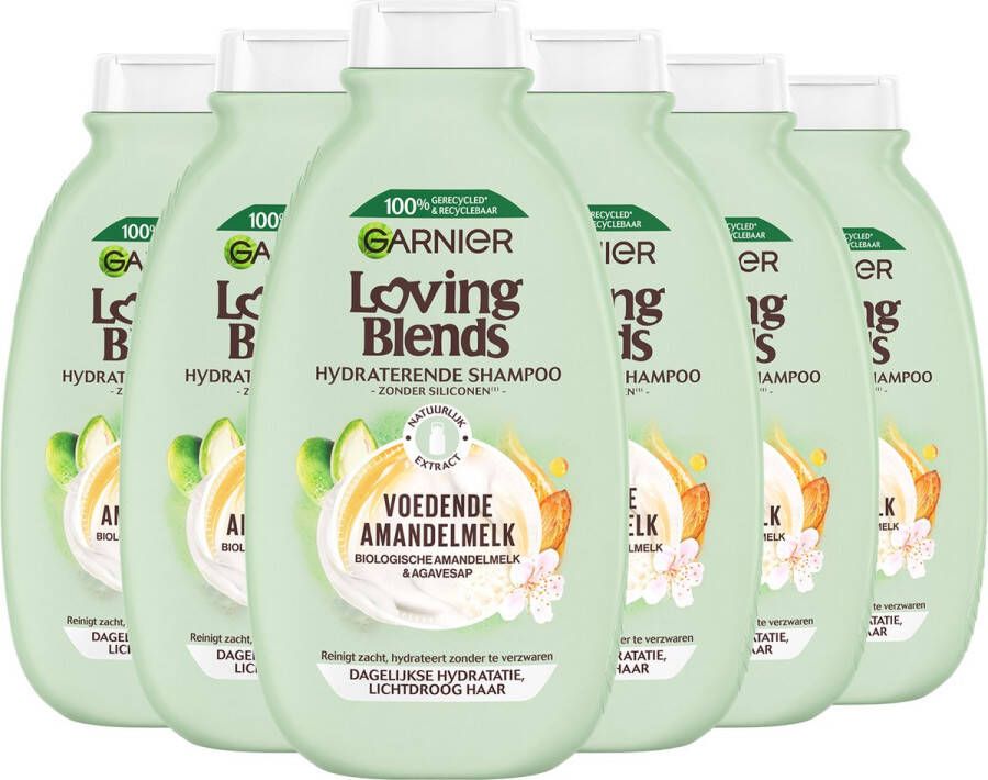 Garnier Loving Blends Voedende Amandelmelk Hydraterende Shampoo Voordeelverpakking Lichtdroog Haar 6 x 300ml