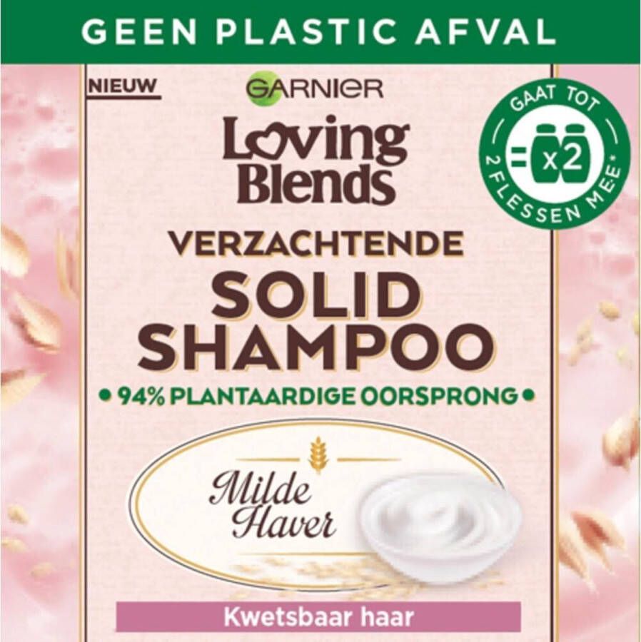 Garnier Loving Blends Milde Haver Verzachtende Solid Shampoo Bar Normaal Haar Gevoelige Hoofdhuid 60g