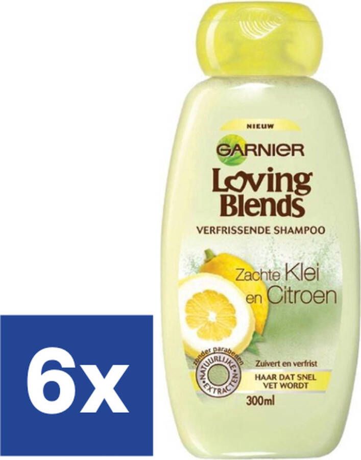 Garnier Loving Blends Zachte Klei & Citroen Verfrissend (Voordeelverpakking) Shampoo 6 x 300 ml