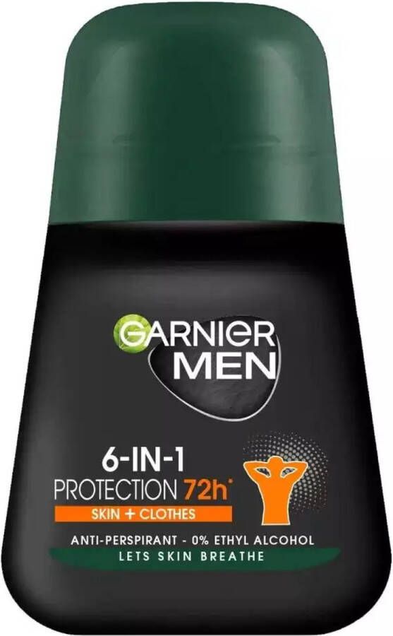 Garnier Men 6 in 1 Protection 72h Deodorant Man Deo Roller Heren Bevat Moringa extract 50 ml