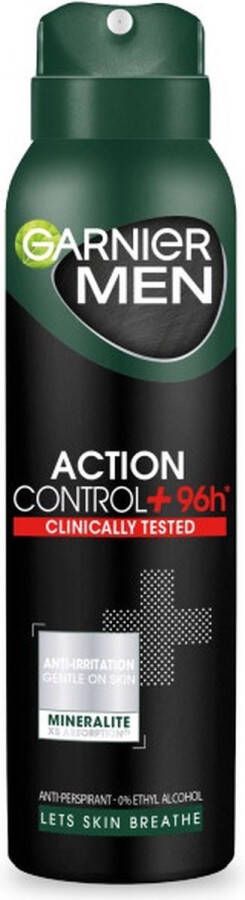 Garnier Men Action Control+ Klinisch geteste antitranspiratiespray 150ml