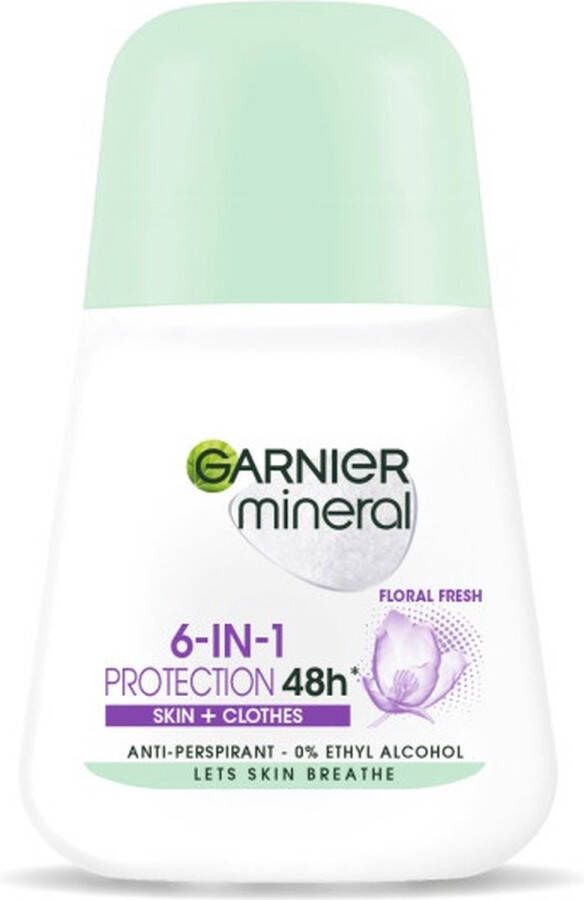 Garnier Mineral 6-in-1 Protection Floral Fresh anti-transpirant in roll-on 50ml