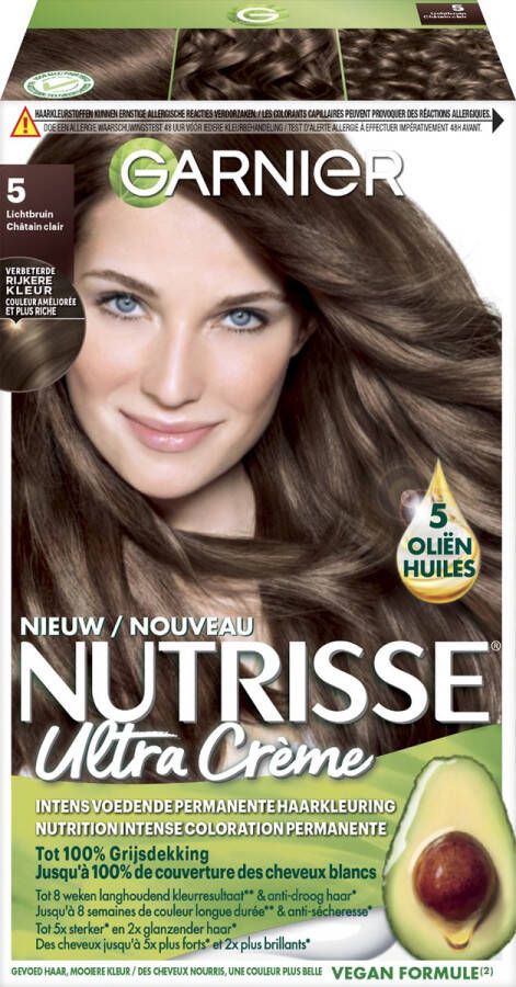 Garnier Nutrisse Ultra Crème 5 Lichtbruin Voedende Haarverf