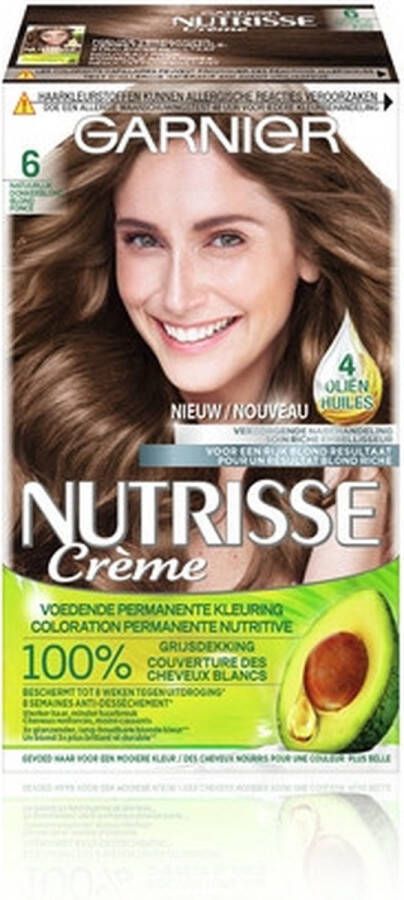 Garnier Nutrisse Crème Haarverf 60 Natuurlijk Donkerblond 3 stuks Voordeelverpakking