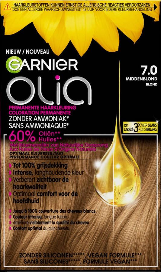 Garnier Olia 7.0 Blond Haarverf zonder Ammoniak voor een aangename geur