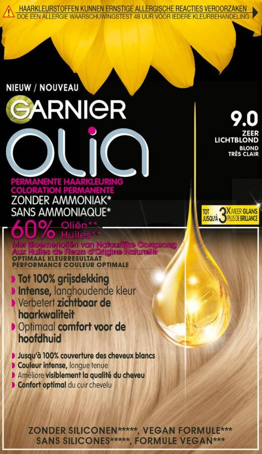 Garnier Olia 9.0 Zeer Lichtblond Haarverf zonder Ammoniak voor een aangename geur