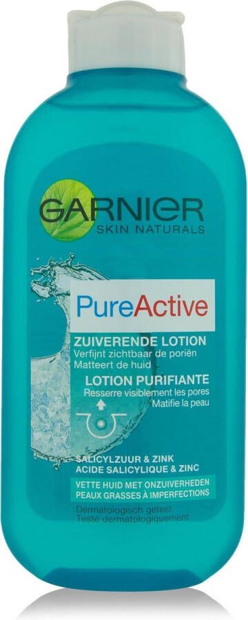 Garnier Pure Active Reinigende Lotion 200ml Cleansing Lotion voor een vette huid met onzuiverheden